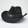 Autumn and winter European, American and western cowboy hats fashion woolen jazz hats men's and women's British fedora hats