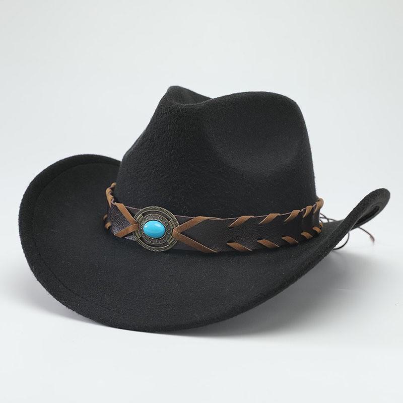 Autumn and winter European, American and western cowboy hats fashion woolen jazz hats men's and women's British fedora hats