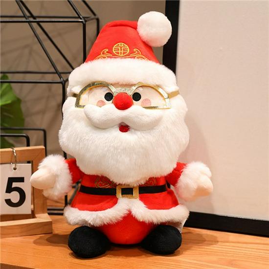 Santa Claus & Deer Plush Toy - Christmas Elk Doll Gift for Kids. Add Custom Logo.