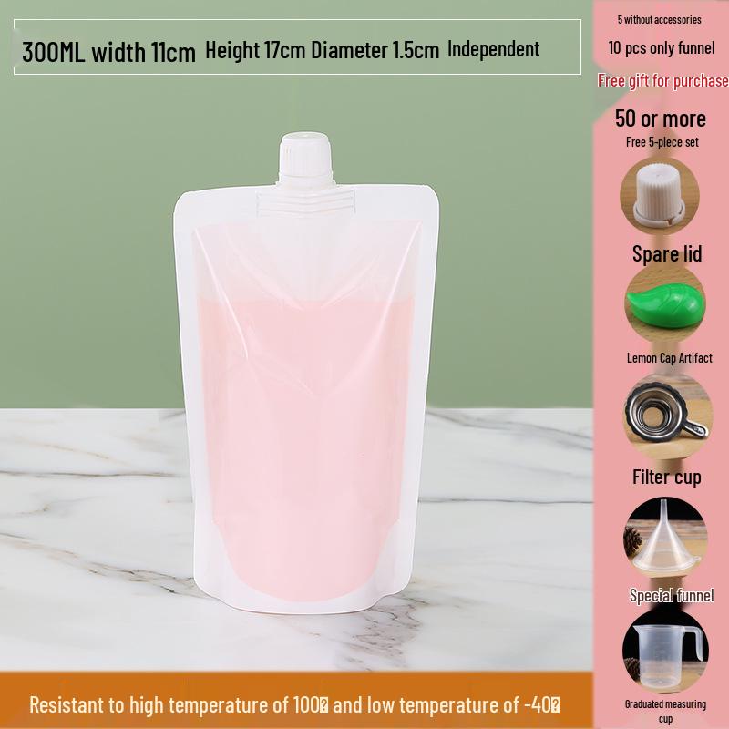 Disposable Transparent Spout Bag for Soy Milk, Chinese Medicine, Soup, or Beverages - Self-Standing and Convenient for Takeaway