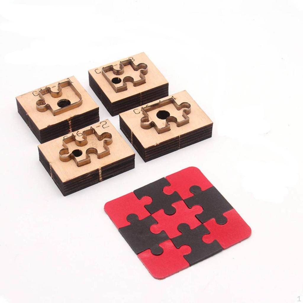 4 Pieces Segmented Puzzle Cutting Die | Sharp Japanese Steel, Reusable, Shape Leather Die,