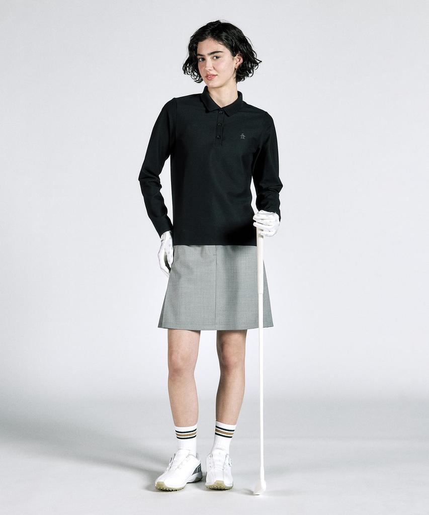 Long Sleeve Shirt 10 Year Polo One Point Made In Japan Golf MG4FLS00L BK00 [Munsingwear] [STANDARD] Women's (Black)