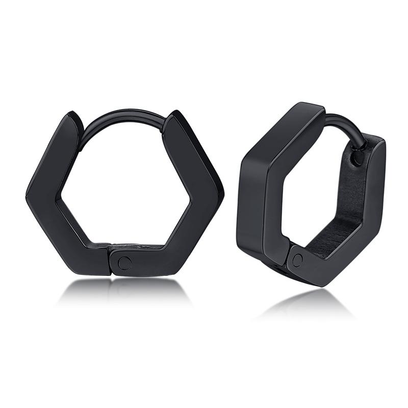 1 Pair/4 Pairs Triangle Hexagon Earrings for Men Women Geometry Hex Huggie Stainless Steel Modern Unique Earring Unisex Jewelry