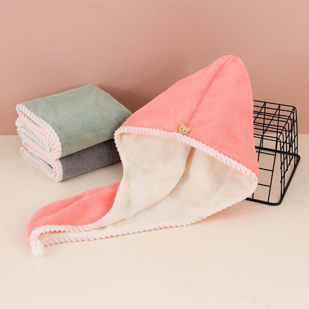 Double Thick Net Red Dry Hair Cap Female Super Absorbent No-blow Wrap Scarf Wipe Hair Towel Shower