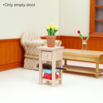 1:12 puppenhaus Miniatur Hocker Seite Tisch Nachttisch W/Schublade Modell Möbel Dekor Spielzeug Puppe Haus Zubehör