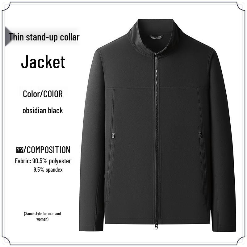 

Custom Solid Color Stand Collar Windbreaker Jacket - Long Sleeve Workwear Outerwear with Corporate Culture Print Medium