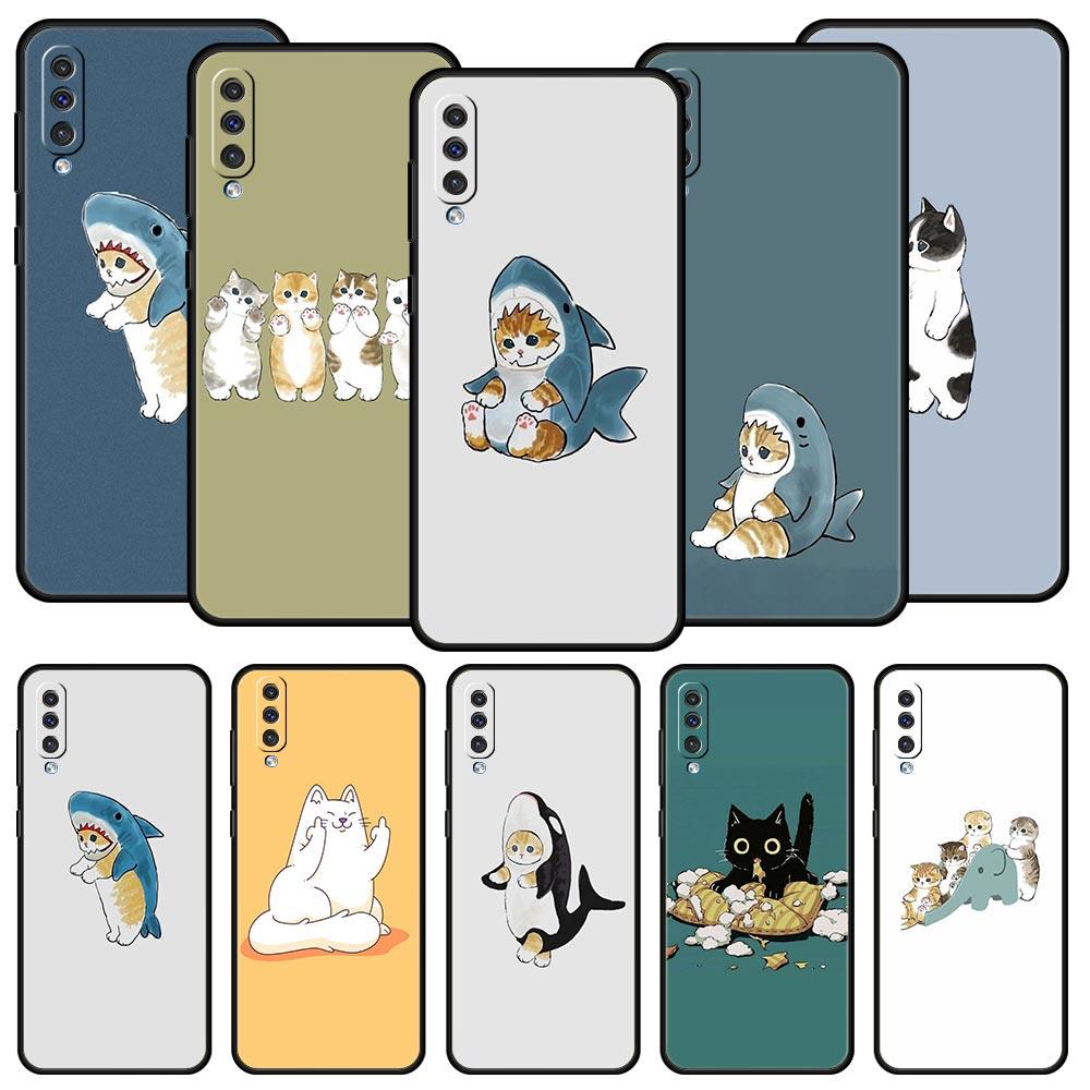 Phone Case for Samsung Galaxy A56 A54 A42 A36 A34 A26 A16 A12 A20 A22 A40 A50 A52 A06 5G Soft TPU Shell Cute Animals Cat Cartoon
