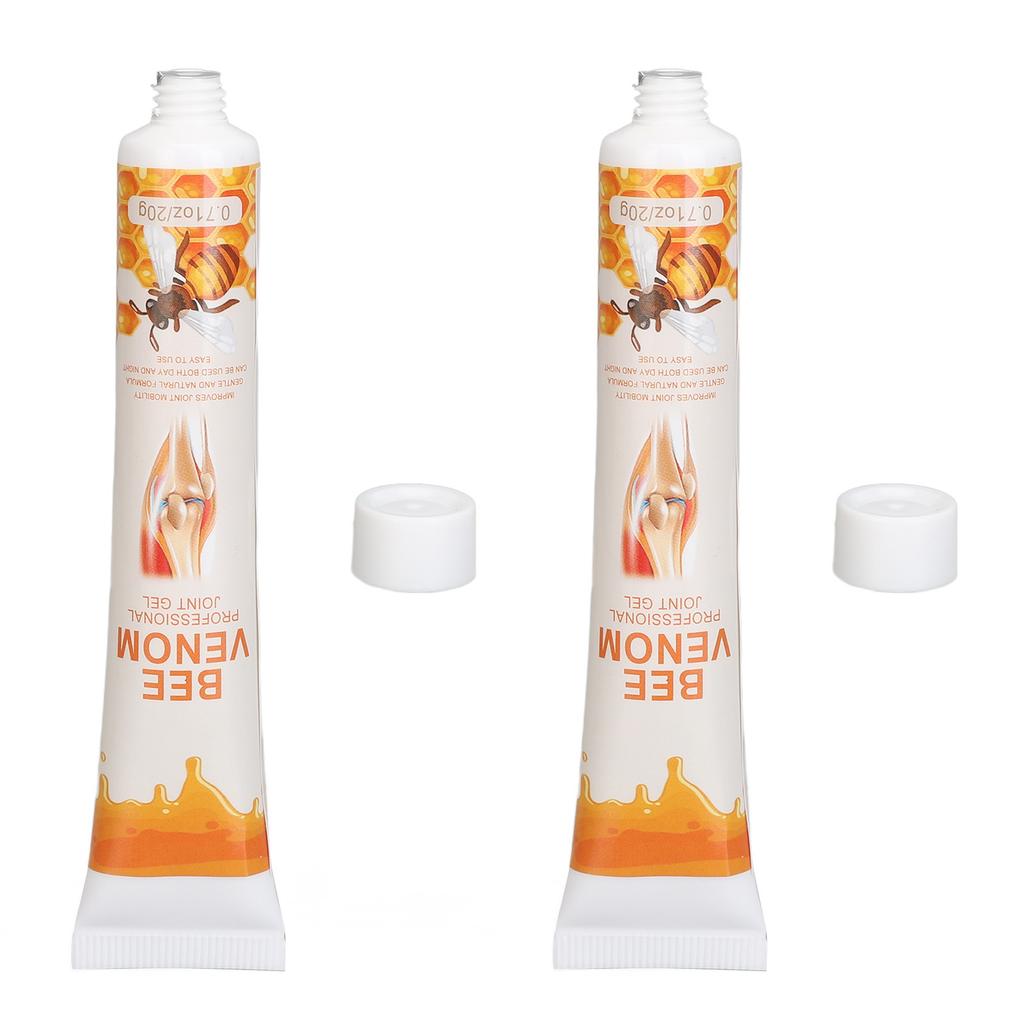 2pcs Bee Venom Joint Relief Cream 0.7 Oz Reduce Soreness Bee Venom Joint Massaging Gel for Lumbar Spine Fingers Legs