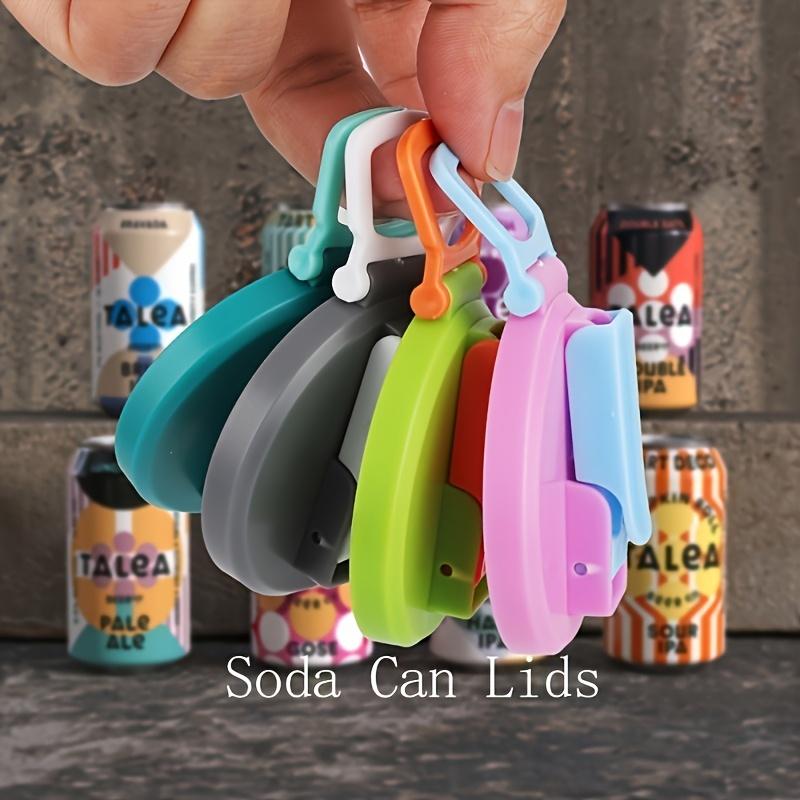 4PCS Reusable Soft Drink Can Lid, Four Colors, Can Be Used for Beverages, Juices and Soft Drinks, and Comes with a Straw