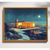 Mid Century Palm Springs House Prints Modern Cubist Abstract Architecture Art Print Poster Retro Wall Art Canvas Painting Decor