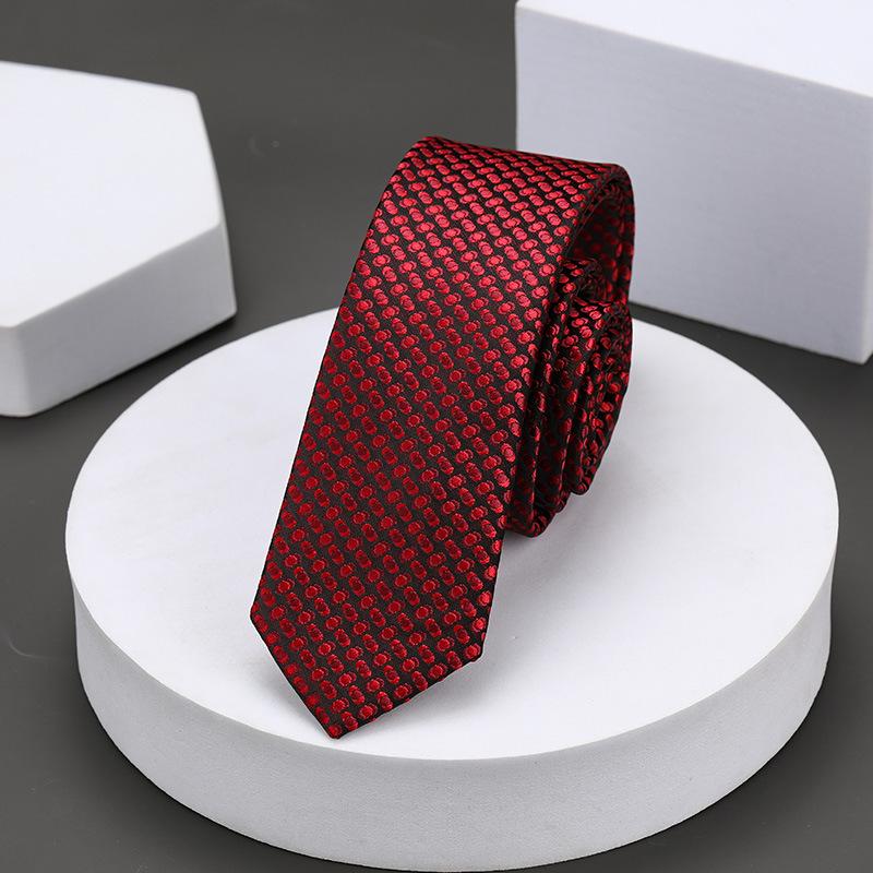 Version Coréenne Décontractée 5cm Hommes et Femmes Robe d'Affaires Marié Mariage Rayure Main Travail Étroit Paresseux Couleur Unie Cravate