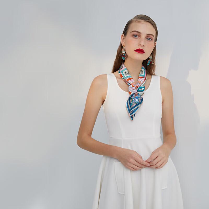 Aurora Floral Mulberry Silk Scarf 66x66cm