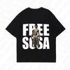 Harajuku Letter Grafikdruck Y2K Baumwoll-T-Shirt Hip Hop Grunge Goth Punk Rundhals Locker High Street Kurzarm Top Sommer Herren