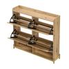 Modern Shoe Rack in Wood Look, 4-Door Shoe Cabinet, Space-Saving Shoe Cabinet for Entrance Areas, Hallways, or Corridors, Sturdy and
