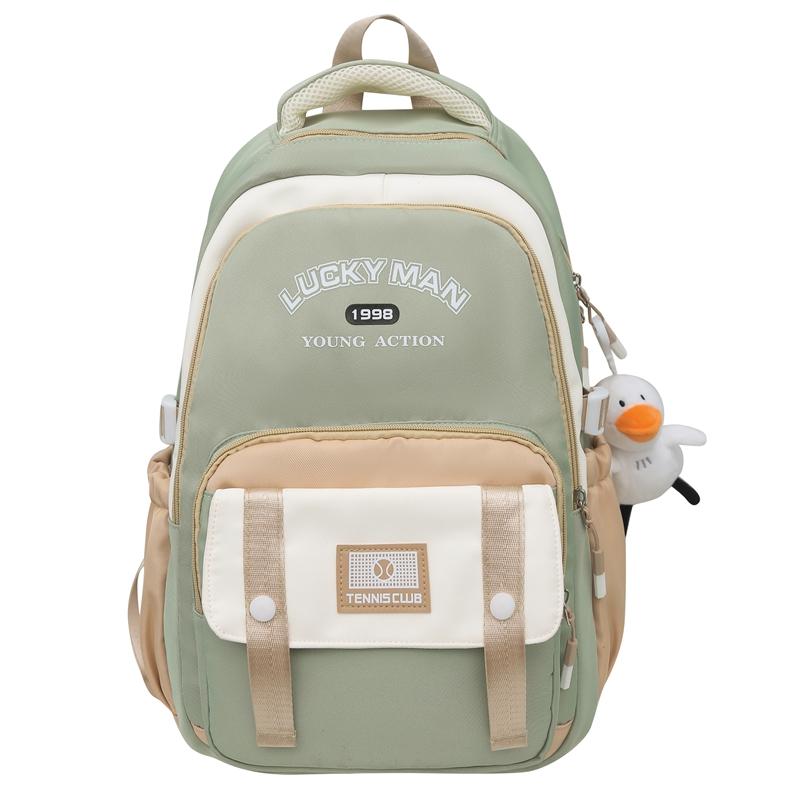 Middle School Student Schoolbag Women's Campus Large Capacity Backpack Men Color Block Backpack