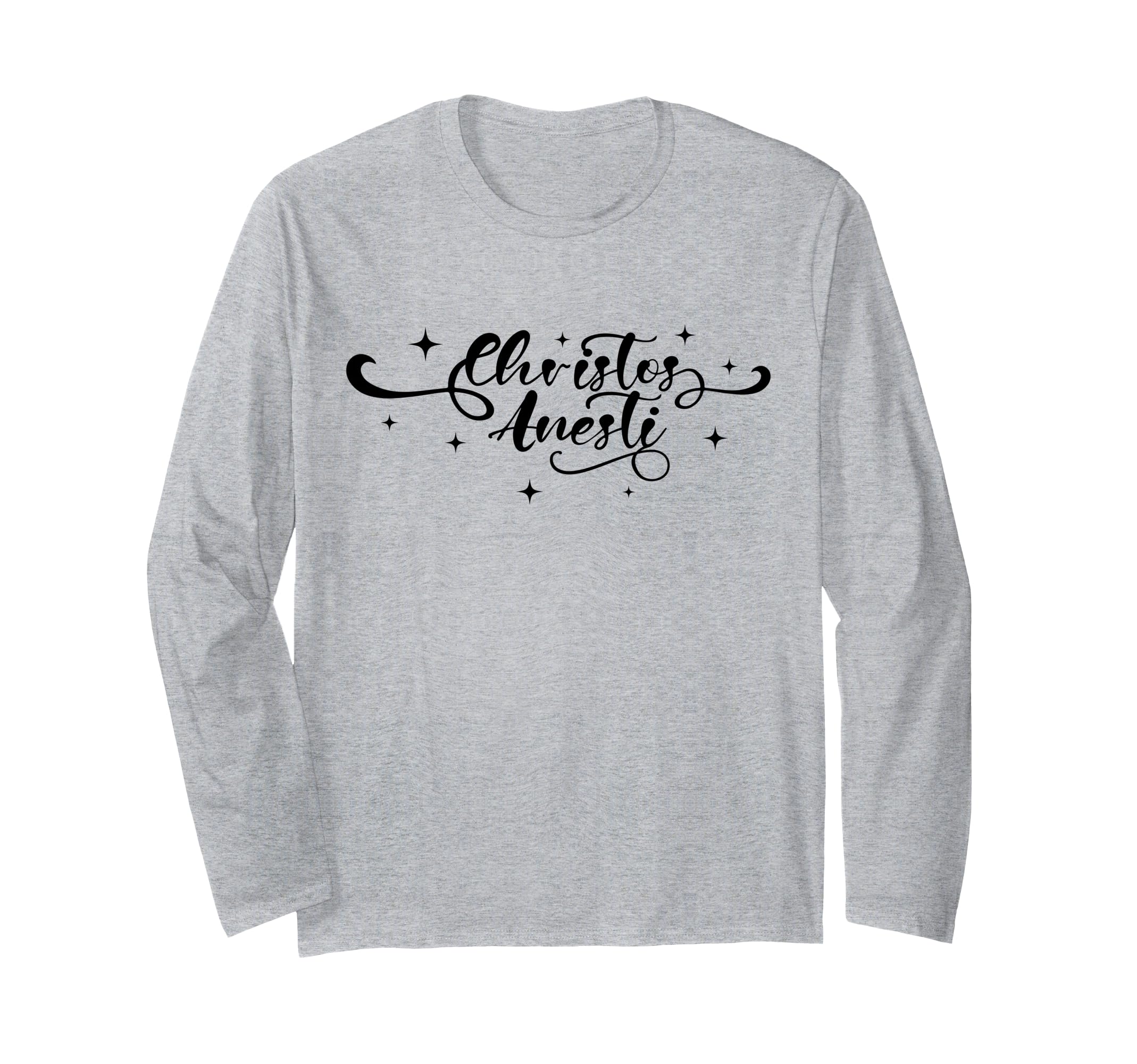 Christos Anesti Tsogrima Orthodox Church Greek Easter Passia Long-Sleeve T-Shirt