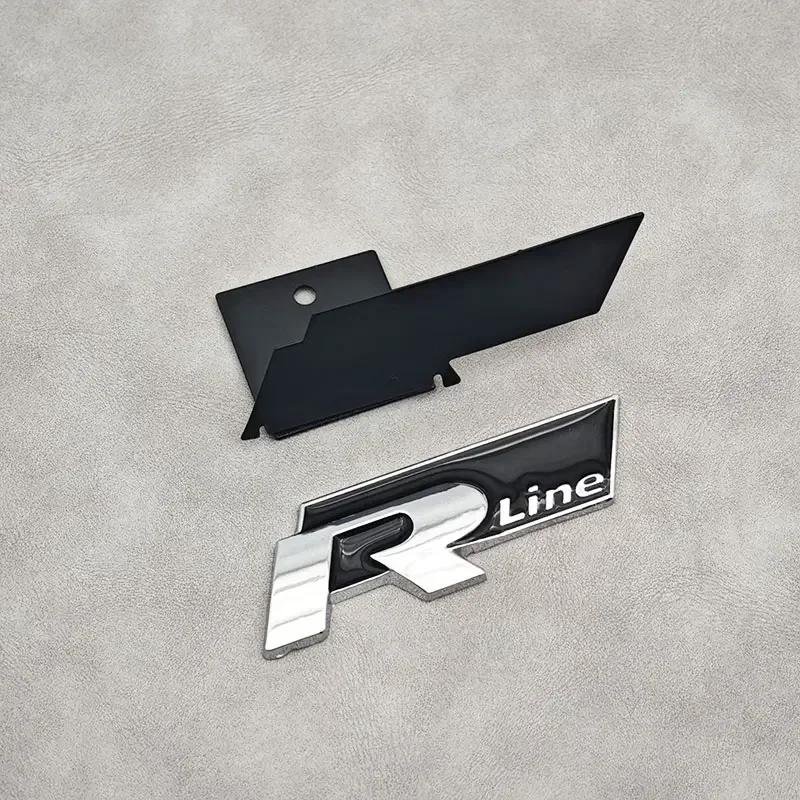 BSL1 Emblems 3D Metal R Line R Logo Front Grill Emblem Car Rear Trunk Sticker For Volkswagen VW R Line Golf 4 5 6 7 Touran Polo Acces ld2