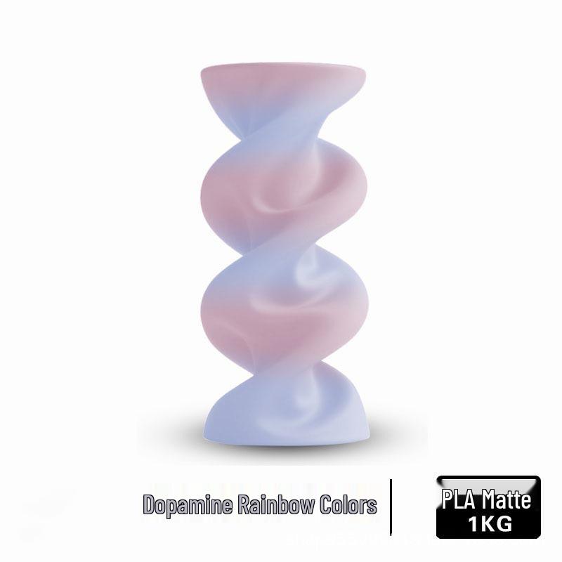 PLA Silk Dual-Color 3D Printer Filament, 1.75mm Rainbow Gradient, Matte, 1kg - Compatible with Creality Printers