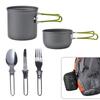 1-teiliges Camping-Kochgeschirr-Set mit Edelstahl-Gabeln, Messern, Löffeln für Outdoor-Camping, Picknick, Reisen, Kochen