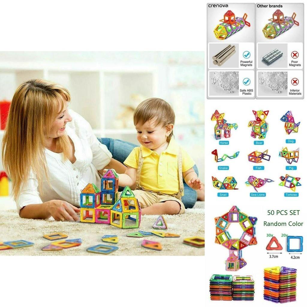 Magnetic Building Blocks Construction Set With Vibrant Multicolor Pieces For Creative Kids And Relaxing Adults