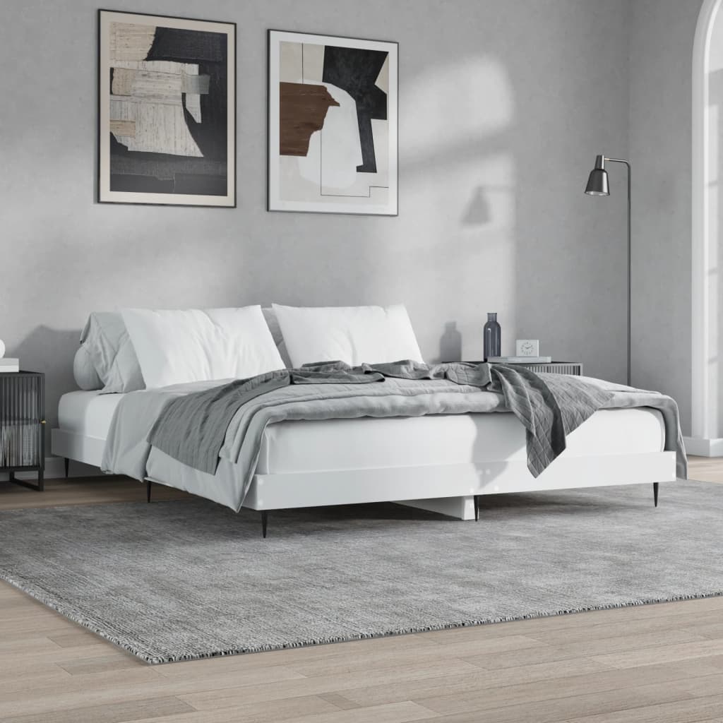Bed Frame White 120 x 200 cm Engineered Wood