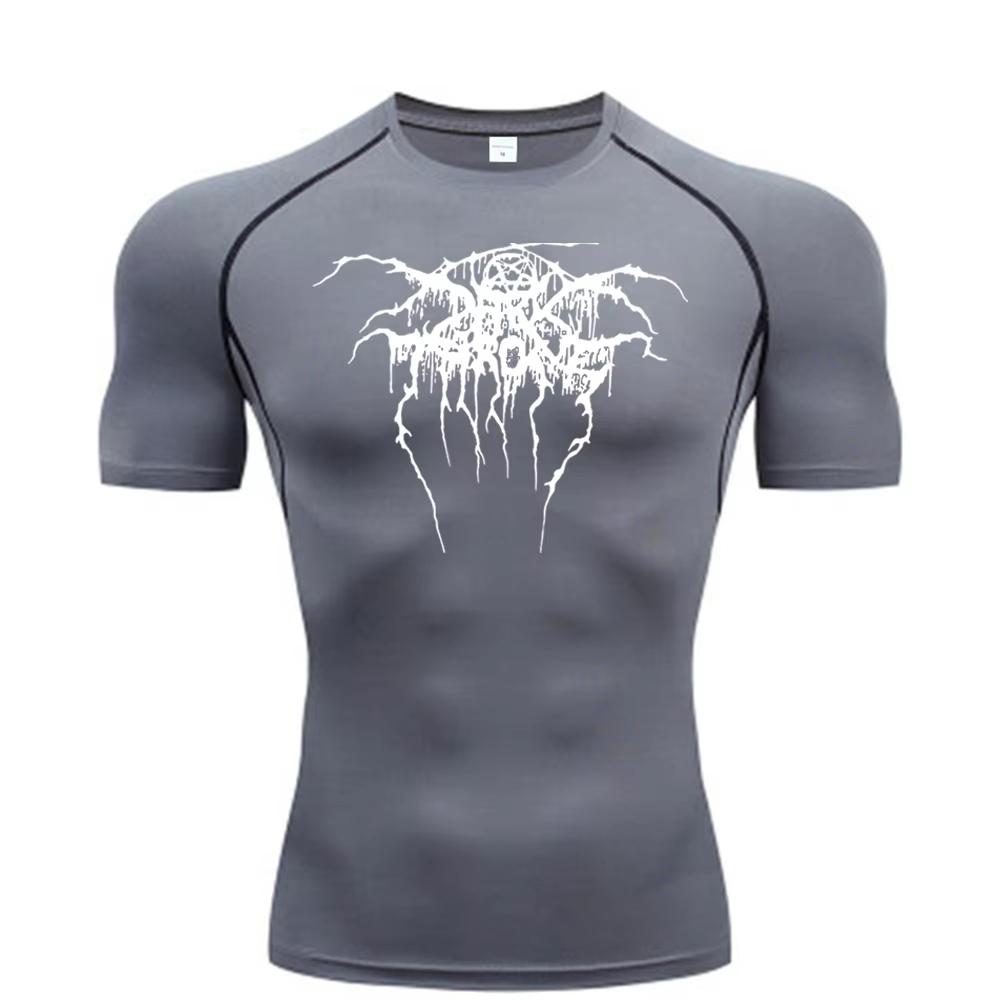 2025 Herren Kompressions-Print Kurzarm Fitnessstudio Trainings-T-Shirt, Schnelltrocknendes Atmungsaktives T-Shirt, Fitness-Training Tracktop RL0547