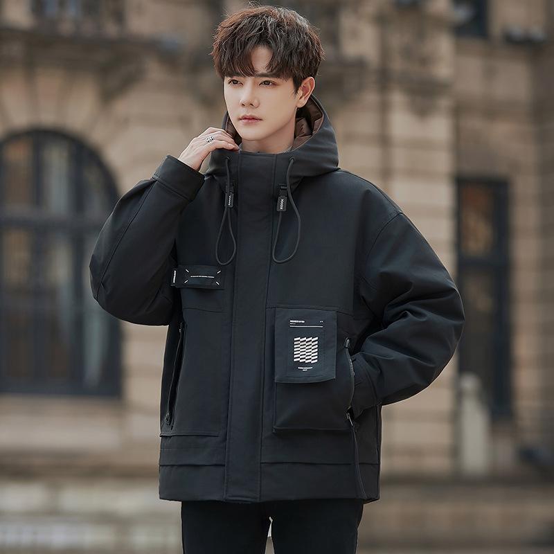 

Куртка-пуховик зимняя молодежная легкая с воротником-стойкой, короткая утолщенная теплая куртка 2XL