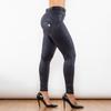 Shascullfites Melody Crackle Black Coated Women's Leggings Spandex Chinlon Push-Up Bum Lift Pants Lifting Fitness Trousers