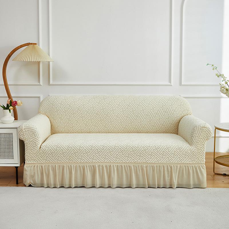Towel Jacquard Sofa Cover Skirt Elastic Sofa Cover Living Room Combination Non-Slip Elastic Sofa Cover