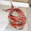 Spring Autumn Women Scarf Linen Cotton Headband Kids Triangle Scarf Baby Neck Scarf Plaid Versatile Korean Style