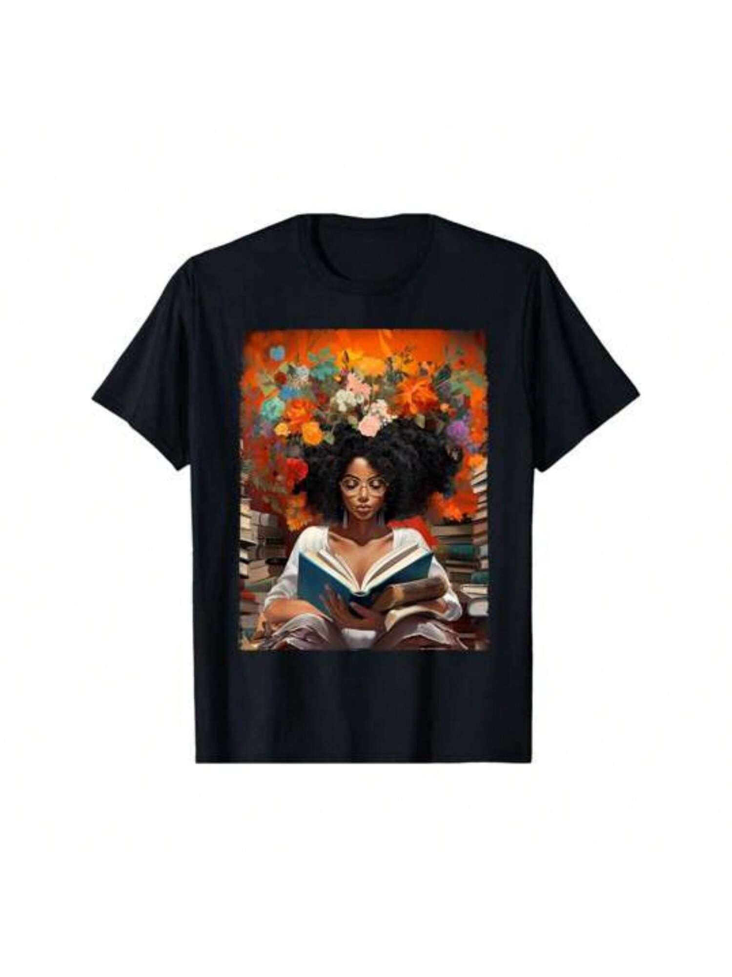 History Educated Reading Book Queen Afro Wounisex T-Shirt S