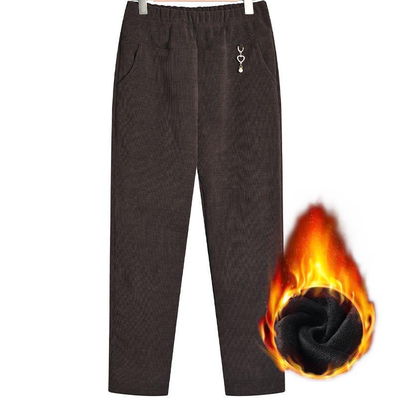 Omas Übergrößen Kordhosen mit Fleecefutter für Frühling, Herbst und Winter