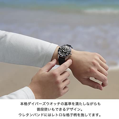 CITIZEN Men's PROMASTER NB6021-17E Mechanical Watch, Waterproof, Barnacle Diver, Urethane Band, Black/Silver, Marine Series, Titanium