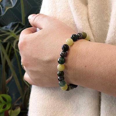 Bracelet - SHOP-STORY - Lucky Bracelet - Citrine, Agate, Jade, Hématite - 19 Cm - Mixte