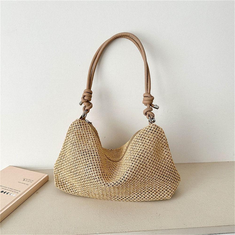 Fashion Woven Straw Bag Rattan Handmade Braid Tote Bag Large Capacity Handbag Ladies хаки