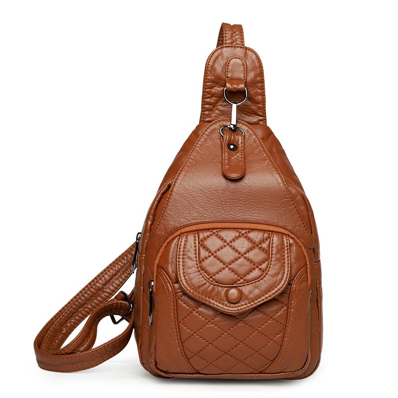 Soft Leather Shoulder Bag Women's Chest Bag Soft Leather Crossbody Bag Travel Satchel