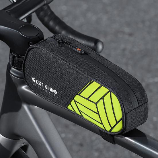 Bike Top Tube Bag Reflective Lightweight Portable Cycling Road Mountain Bicycle Front Frame Accessories Tools Cellphone Storage Pouch