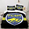 3PCS Fcsm Football Club Emblem Bedding set,Ideal for1pc Duvet Cover And 2pcs Pillowcases Perfect for Christmas gift,Ideal for Bedroom, Dormitory