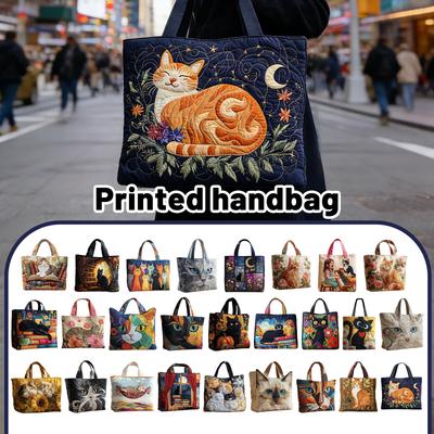 3D Printed Handbag With Ladypattern; Canvas Shoulder Bag Weighing 300 Grams