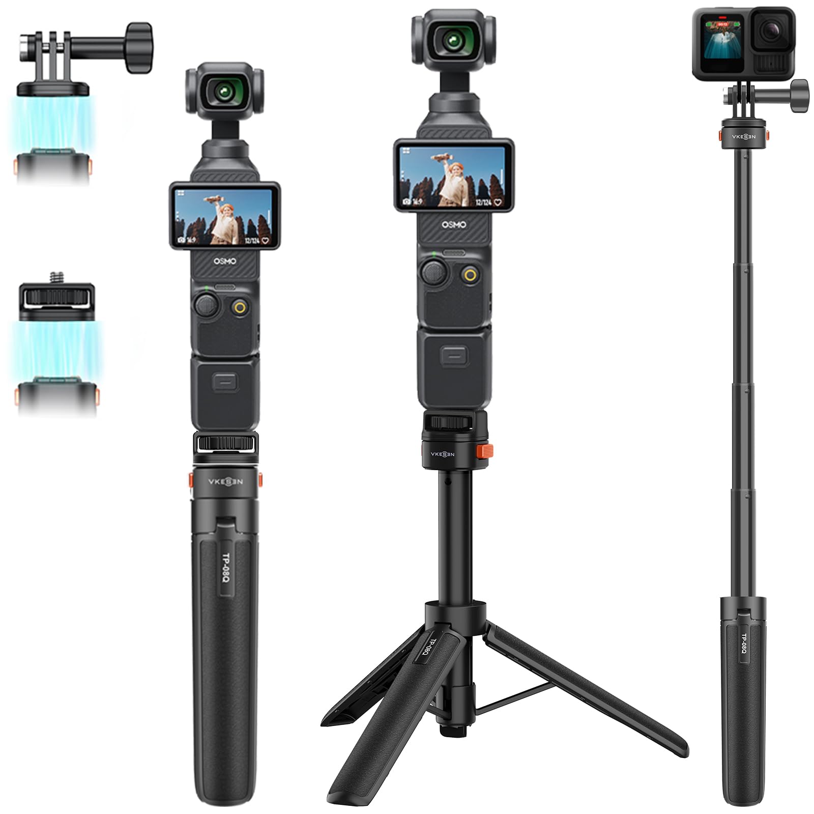 

Мини настольный магнитный штатив с удлинительной штангой 53 см для Osmo Pocket и портативный для путешествий и совместимый с DJI Osmo GoPro Hero Insta 360 AKASO