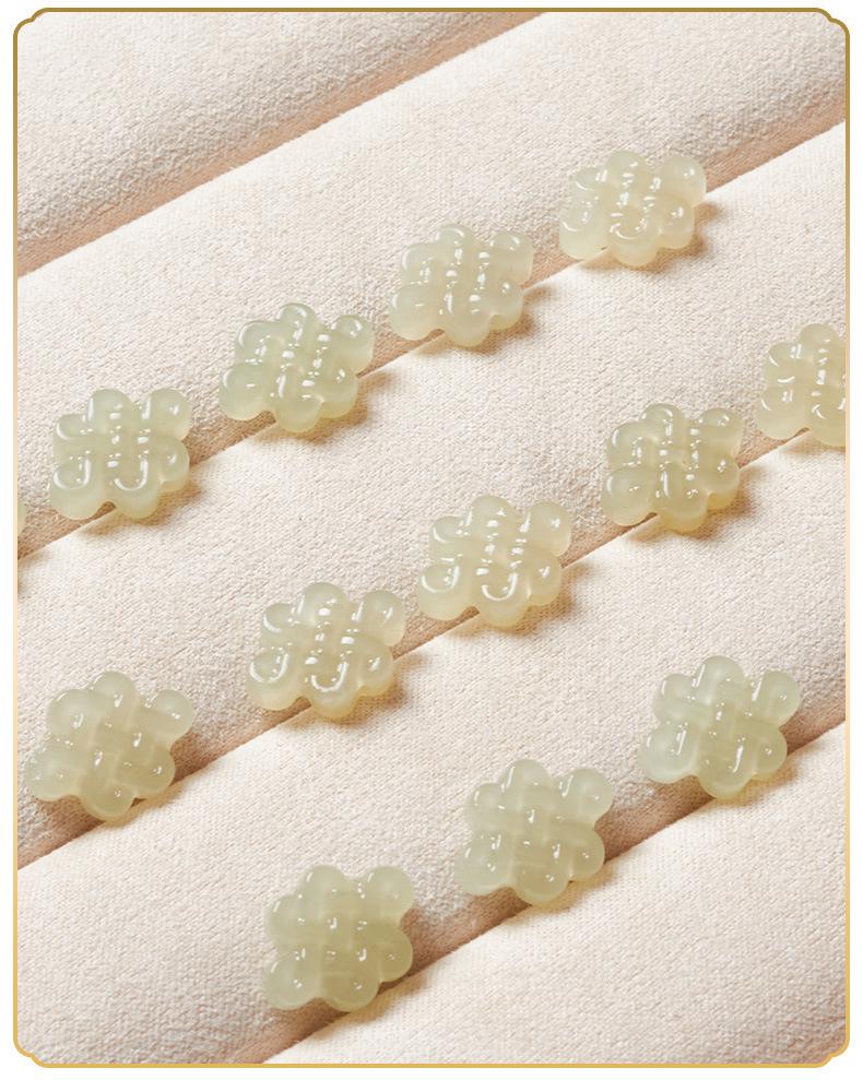 Hetian Jade Bracelet with Chinese Knot and Cloud Crystal Accessories
