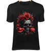 Gothic Skull Art - Crimson Roses Crown, Jack-o-Lanterns & Halloween Aura