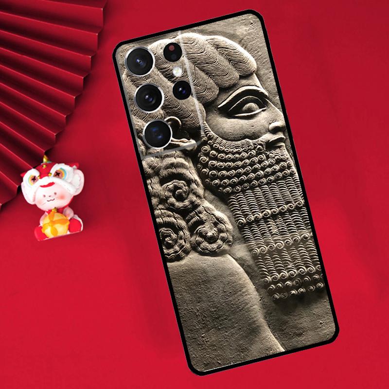 Assyrian Lamassu Winged Bull Case For Samsung Galaxy S24 S23 Ultra S22 Note 10 Plus Note 20 S9 S10 S21 FE S20 FE Cover