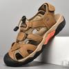 Mens Summer Leather Sandals Large Size Outdoor Water Shoes Casual Beach Sandals