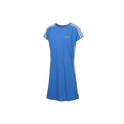 Neo Three Stripe Sport Waist Cinched Loose Short Sleeve Dress Women Dresses Blue DW7787