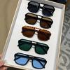 Uv400 Eyewear Personalized Fashion Sunglasses Double Bridge Sunglasses Stylish Square Sunglasses For Fashion Wear Shopping