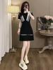 Black Casual Dress Women's Summer Thin Temperament Knitted Small Black Dress Foreign Style Age-reducing Small Skirt