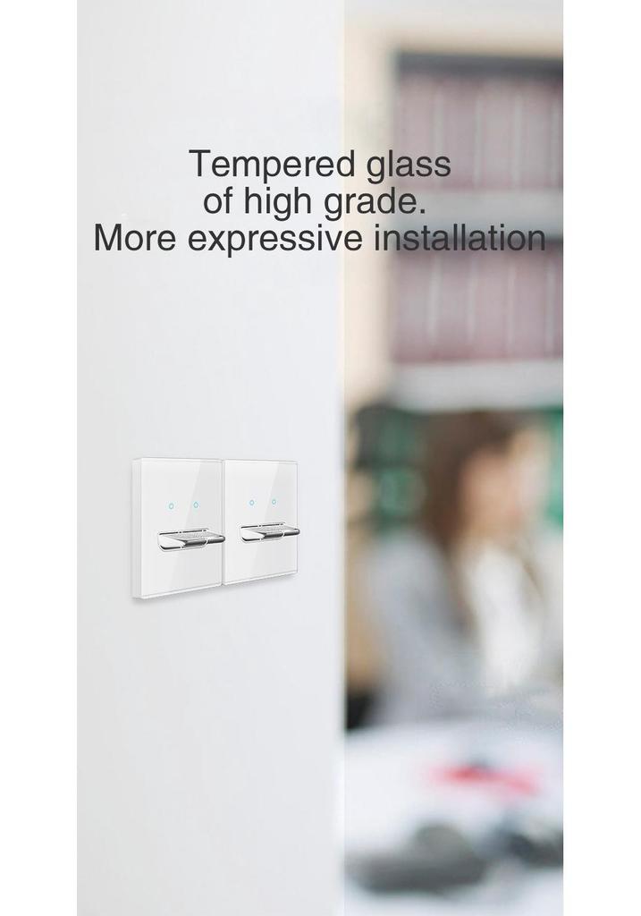 86 Type Creative White Glass Bedside Wall Switch with Indicator Light