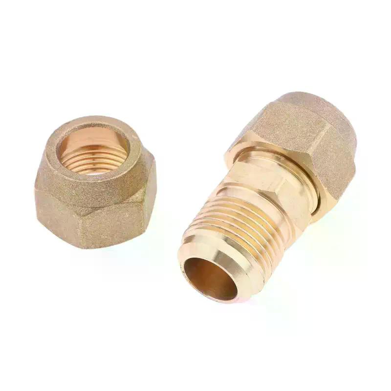 *1Pcs 2 3 4 5mm Quick Connectors Straight Pipe Extension Joint No-Weld Fittings With Flare Nuts Copper Connectors