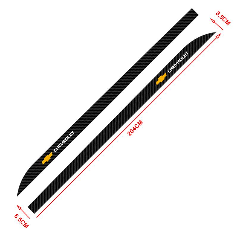Carbon Car Door Side Skirt Sill Stripe Sticker Anti-scratch Refit Sticker For Chevrolet Cruze Equinox Captiva Trax Malibu Tahoe Impala Sonic